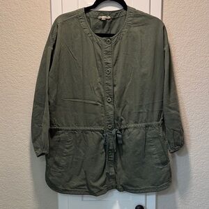 Eileen Fisher Olive Utility Drawstring Jacket